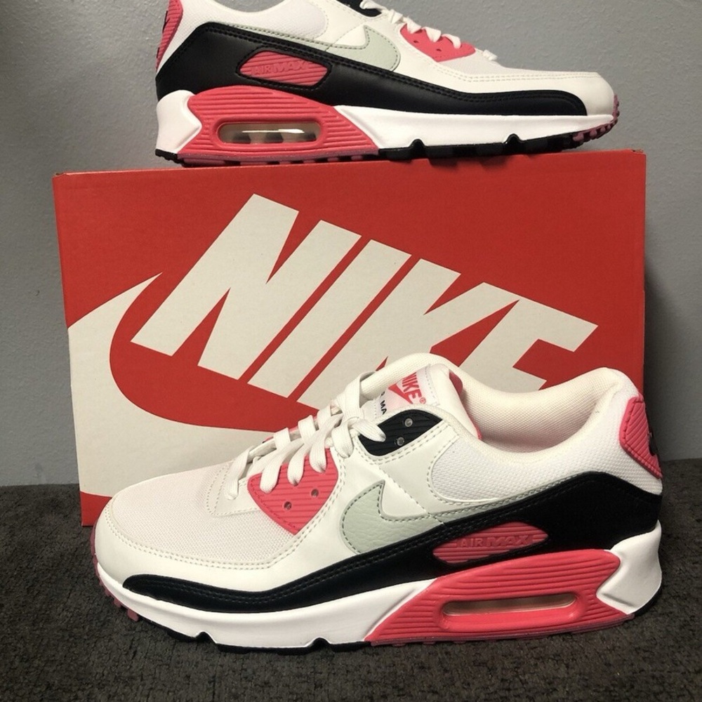 Nike Air Max 90 White and Red Sneakers